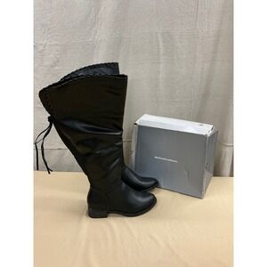 Cloudwalkers Meadow Black Over The Knee Whipstitch Boots Wide Width 10W NEW